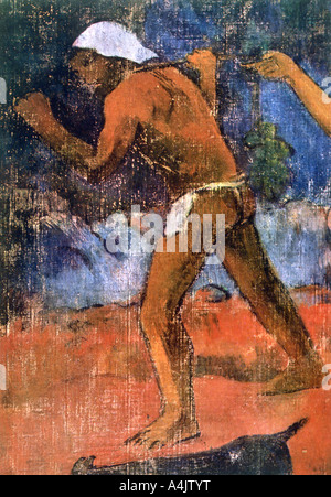 "Szene von Tahitian Leben" (Detail), 1896. Artist: Paul Gauguin Stockfoto