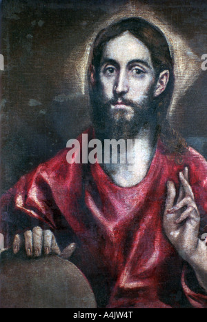 Christus Segen (die "Retter der Welt"), 17. Artist: El Greco Stockfoto