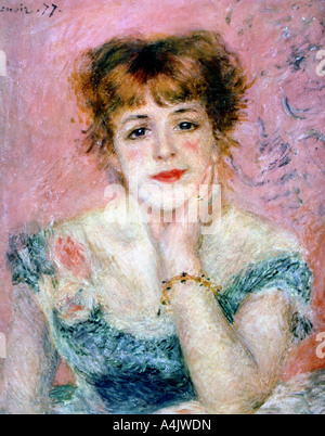 Porträt der Schauspielerin Jeanne Samary", 1878. Künstler: Pierre-Auguste Renoir Stockfoto