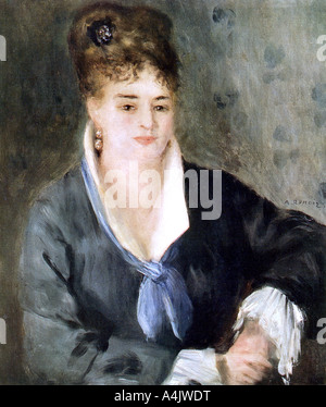 "Frau in Schwarz", 1876. Künstler: Pierre-Auguste Renoir Stockfoto