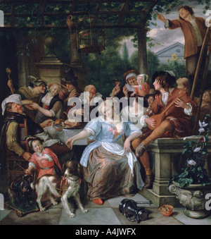 "Merry Unternehmen auf einer Terrasse', c 1673-1675. Artist: Jan Steen Stockfoto