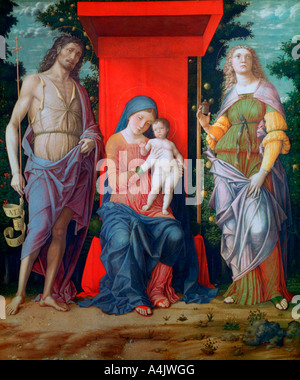 "Die Jungfrau und Kind mit Heiligen', c 1490-1505. Artist: Andrea Mantegna Stockfoto