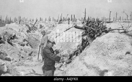 Eine verlassene Deutsche Graben um Mesnil, Champagner, Frankreich, Weltkrieg I, 1915. Artist: Unbekannt Stockfoto