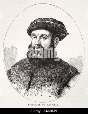 Ferdinand de Magellan 1480 1521 Portugiesisch Portugal Explorer Kartograph Map Maker Navigator umrunden Welt entdecken Sie Hafen Stockfoto