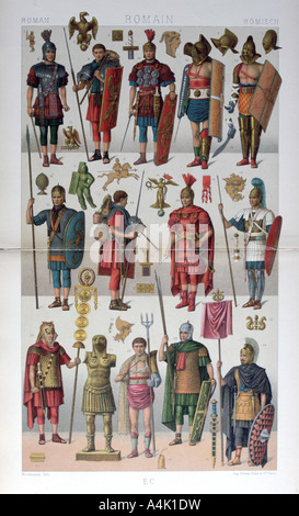 Römische Militär- und Gladiatorenkämpfe Kostüm, c 1800-1836. Artist: Firmin Didot Stockfoto