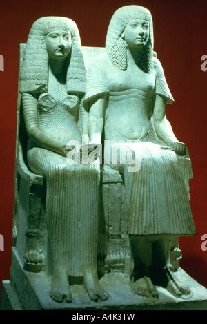 Statue von Mann und Frau, ägyptischen, 18. Dynastie. Artist: Unbekannt Stockfoto