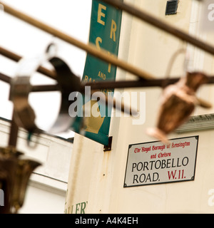 Portobello Road Market Street Schild Plakette Stockfoto