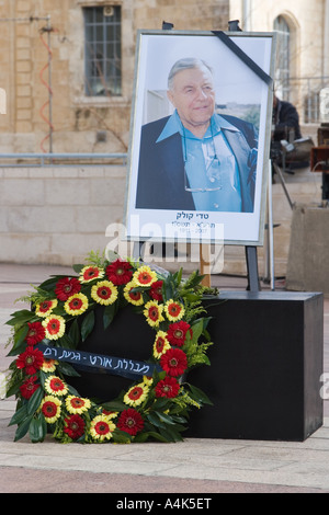 Stock Foto geschossen 4. Januar 2007 bei der Beerdigung von Ex-Bürgermeister von Jerusalem Teddy Kolek Stockfoto
