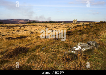 Blick auf Weiße Moor Lodge am weißen Rand Moor in der Nähe von Hathersage im Peak District in Derbyshire Stockfoto