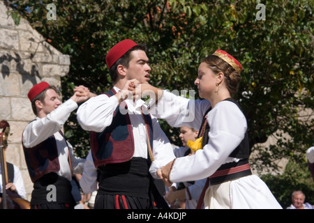 Traditionelle kroatische Tänzer in Cilipi Kroatien Dubrovnik cilipi Stockfoto