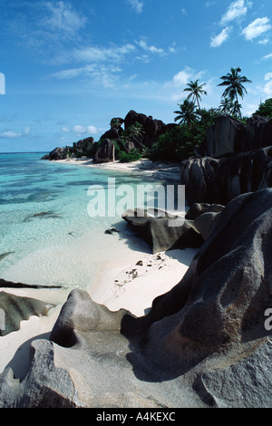 Seychellen, La Digue Island, Anse Source d ' Argent Stockfoto