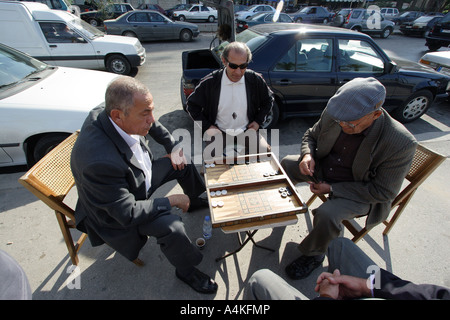 Backgammon in der Straße von Beirut-Libanon Stockfoto