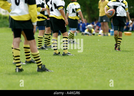 Rugby-Spiel, niedrige Abschnitt Stockfoto