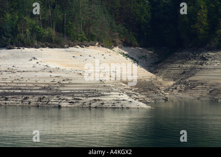 Frankreich, Jura, See Vouglans, niedrige Wasserstand Stockfoto