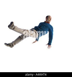 Mann in der Luft Stockfoto