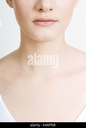 Frau des unteren Gesicht, Hals und Brust, close-up Stockfoto
