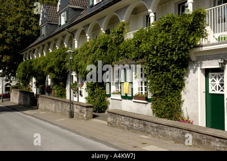 Industrielle Wohnsiedlung (ab 1910) erhalten Margarethenhöhe, Essen, Nord-Rhein-Westfalen, Deutschland. Stockfoto