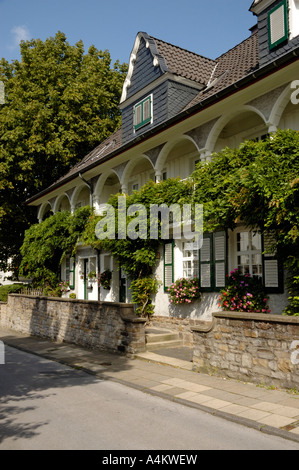 Erhalten industrielle Wohnsiedlung Margarethenhöhe, Essen, Nord-Rhein-Westfalen, Deutschland. Stockfoto