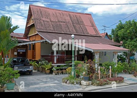 Typische malaysischer House in einer innerstädtischen Kampong Kampung Morten in Malacca Stockfoto