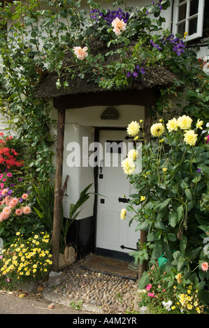 Haustür, "Coombe Cottage', Dorf Branscombe, Devon Stockfoto