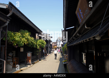 Traditionellen Holzhäuser im Bereich San-Machi Suji Takayama Japan Stockfoto