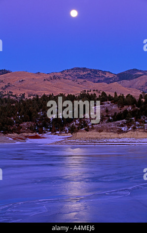 Moonrise Canyon Fähre Lake winter Stockfoto