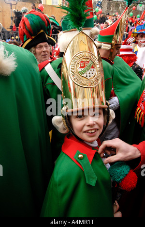 Junge im Kostüm, deutscher Karneval Stockfoto