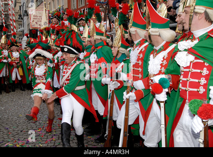 Karneval Tänzerinnen in Köln, Deutschland Stockfoto