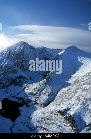 Hags Glen, Mcgillicuddy reeks, Glencar, County Kerry, Irland höchsten Berg Winter schneebedeckt, Schönheit in der Natur, Stockfoto