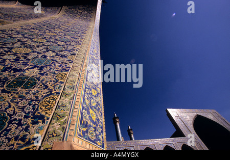 Dekorationen auf die Imam-Moschee, Esfahan, Iran Stockfoto