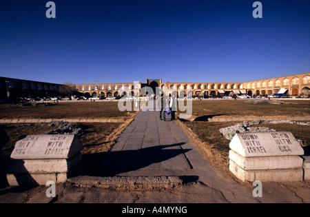 Runter mit den Usa sich mit Israel im Naghsh-i Jahan Quadrat in Isfahan, Iran Stockfoto