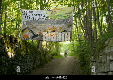 Schild am 9 Damen Stein Kreis Camp Deryshire Stockfoto