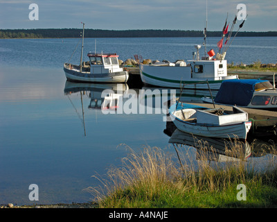 Olands Norra Udden Nordpunkt der Insel Öland Angelboote/Fischerboote im Hafen Stockfoto