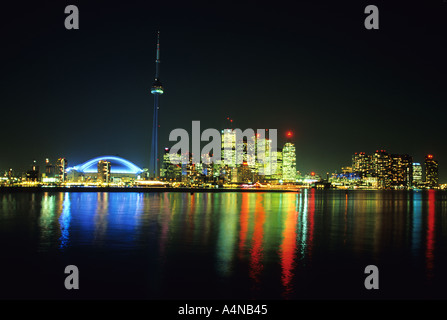 Toronto Skyline bei Nacht Kanada Ontario Stockfoto