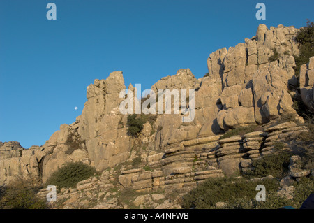 Geologischem Interesse Bereich des Torcal de Antequera Malaga Spanien Stockfoto