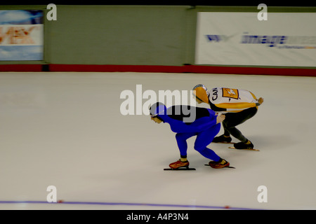 Lange Strecke Eisschnelllauf Stockfoto