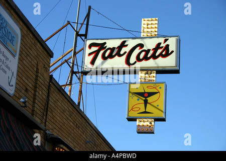 Jahrgang melden für Fette Katzen eine Bar im Genfer See Illinois Stockfoto