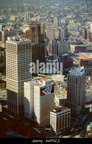 Hochhäusern Downtown Detroit Michigan Vereinigte Staaten von Amerika USA Nordamerika Stockfoto