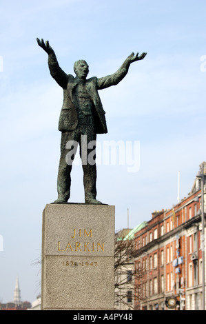 Jim Larkin Statue O Connell Street in Dublin Stockfoto