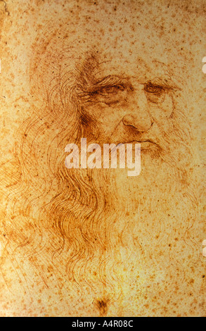 Selbstbildnis, Leonardo da Vinci Stockfoto