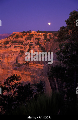 Mondaufgang gesehen Von Hopi Point auf der South Rim des Grand Canyon Grand Canyon National Park, Arizona USA Nordamerika Stockfoto