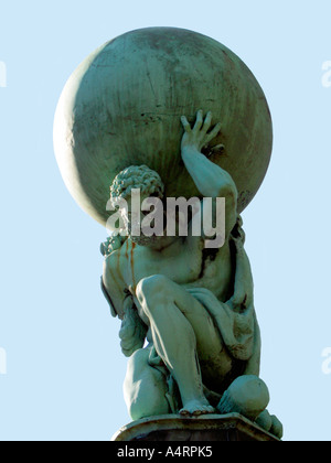 Herkules-Statue in Portmeirion, Porthmadog, Gwynedd, Wales, UK Stockfoto