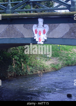 Homersfield Brücke Schild mit vier roten Händen Suffolk England Stockfoto