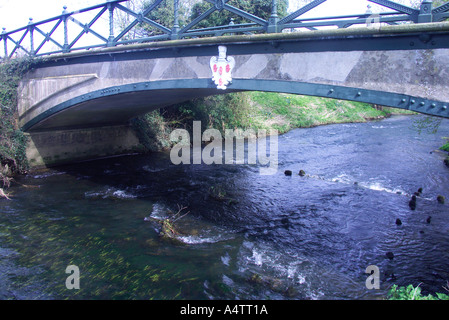 Homersfield Brücke Schild mit vier roten Händen Suffolk England Stockfoto