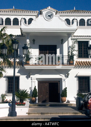 Rathaus und Uhr Mijas Pueblo, Andalusien, Spanien Stockfoto