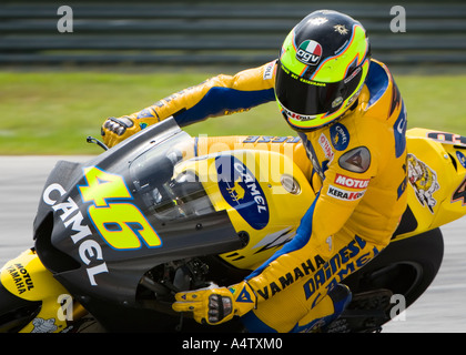 MotoGP-Weltmeister Valentino Rossi Kurvenfahrt an der Sepang International Circuit, Malaysia Stockfoto