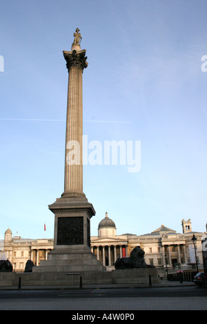Das neue Aussehen Nelson Säule Trafalgar Square in London Stockfoto