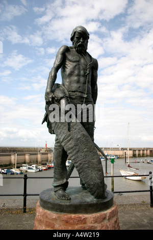 Statue of The Ancient Mariner Watchet Hafen Somerset England Stockfoto