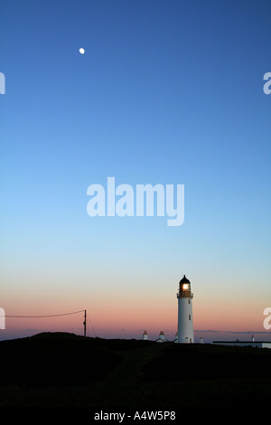 Einbruch der Dunkelheit am Mull of Galloway Leuchtturm, Schottland Stockfoto