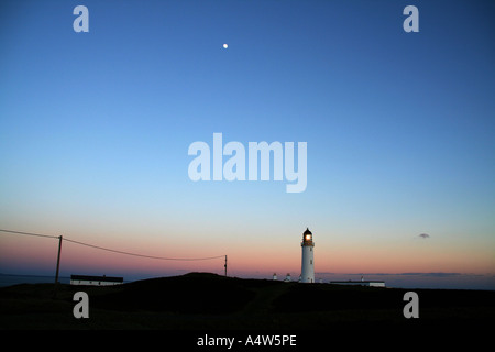 Sonnenuntergang über Mull of Galloway Leuchtturm, Schottland Stockfoto